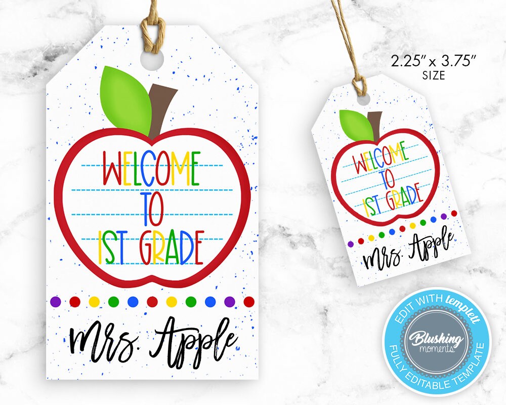 EDITABLE Back to School Printable, School Gift Tags, Teacher Printable ...