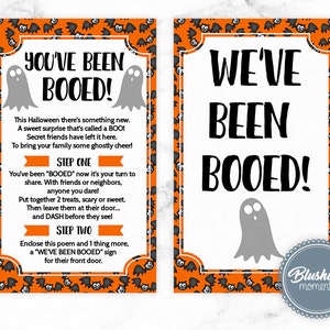 You&#39;ve Been BOOED Halloween Template, We&#39;ve Been BOOED Halloween Printable, Front Door Sign, Editable, Instant Download, Booed Printable
