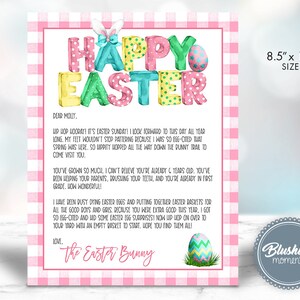 Printable Easter Bunny Letter -Personalized Letter from Easter Bunny-Editable-Easter Stationary-Easter Bunny Basket Letter-Instant Download