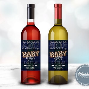 EDITABLE Wine Label Christmas Pregnancy Announcement , Printable Christmas Wine Label, Baby Is On The Way, Pregnancy Reveal Gift, DIY