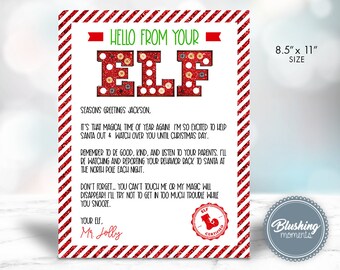 EDITABLE ELF Letter, Hello From Your Elf, Elf Arrival Letter,Elf Welcome Note, Elf Kit, Elf Photo Prop Ideas, Elf Activity, North Pole Note
