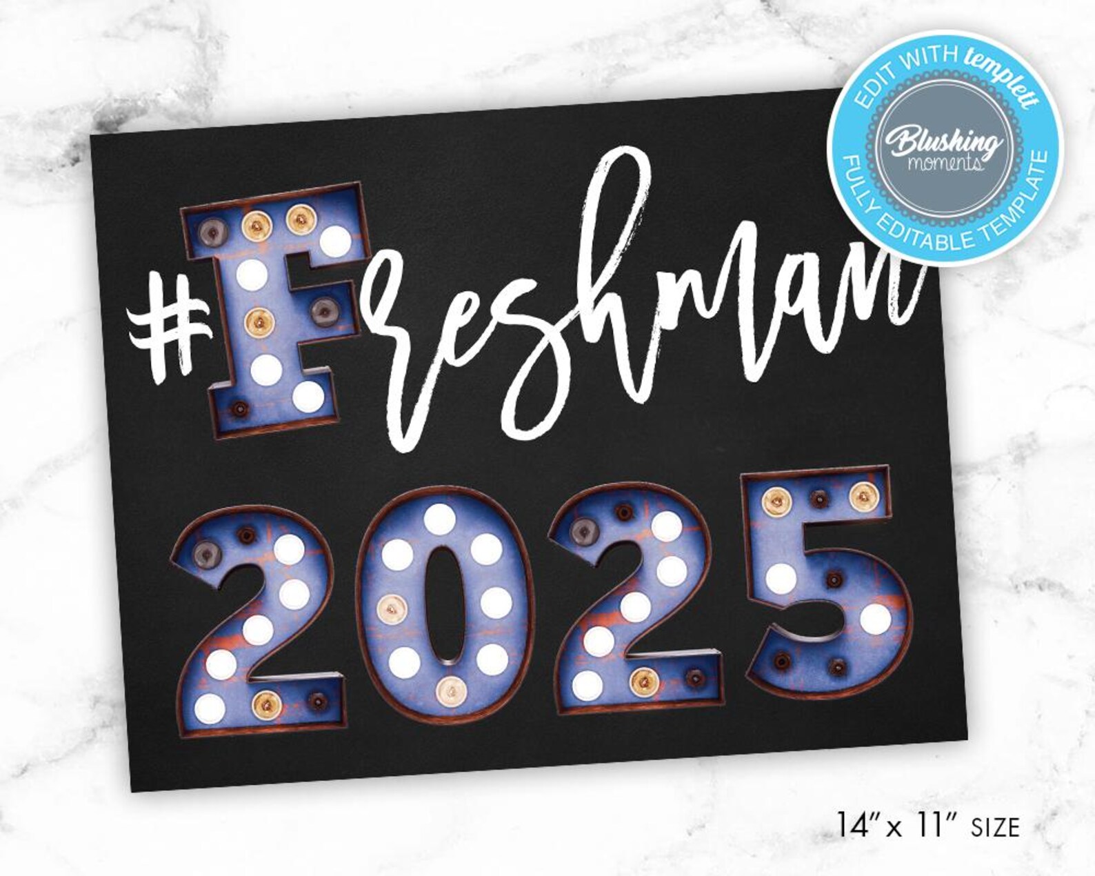 EDITABLE Freshman First Day of School Sign, Printable Back to School ...