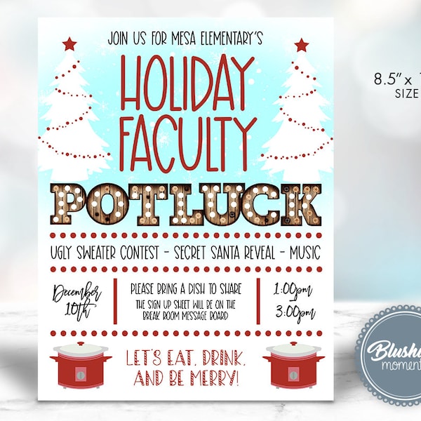 EDITABLE Potluck Invitation, Christmas Flyer, Thanksgiving Flyer, Thanksgiving Invitation, Friendsgiving Invitations, Work Party, Printable