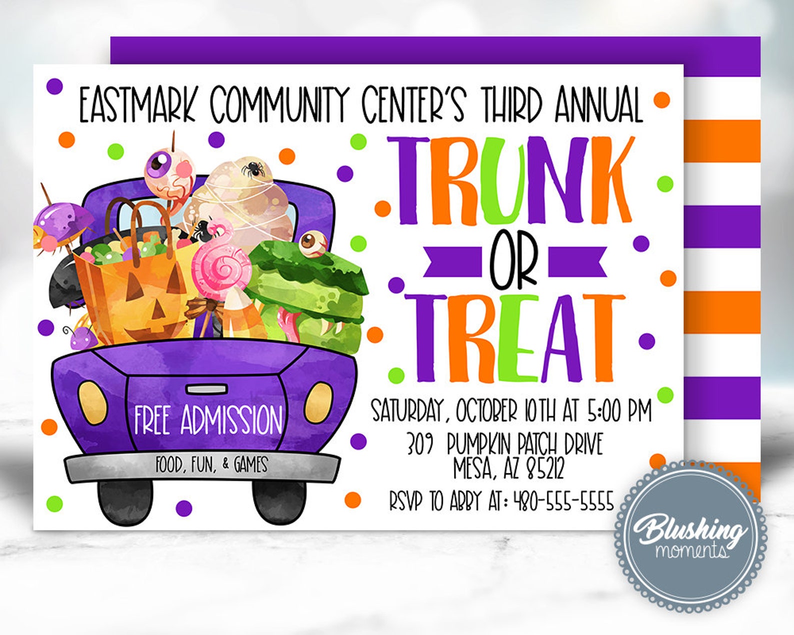 EDITABLE Trunk or Treat Invitation Halloween Flyer Halloween Etsy