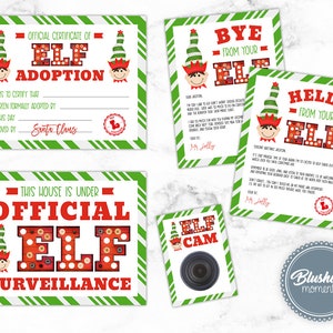 EDITABLE ELF Activity Set, Printable Elf Kits, Elf Hello Letter, Elf Adoption, Elf Surveillance Sign, Elf Cam, Elf Goodbye, Instant Download