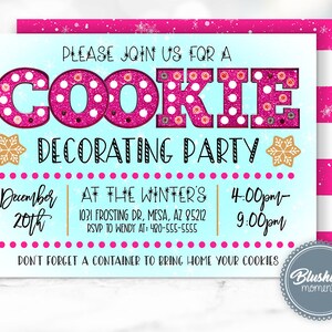 EDITABLE Christmas Cookie Invitation, Cookie Decorating Party, Cookie Exchange, Holiday Invites, Personalized Invitation, Printable