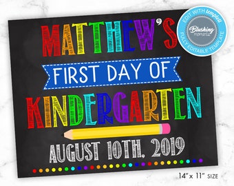 EDITABLE First Day of School Sign, Printable Back to School Sign, ANY GRADE, Digital Or Printed, 1st Day, Chalkboard Sign, Instant Download