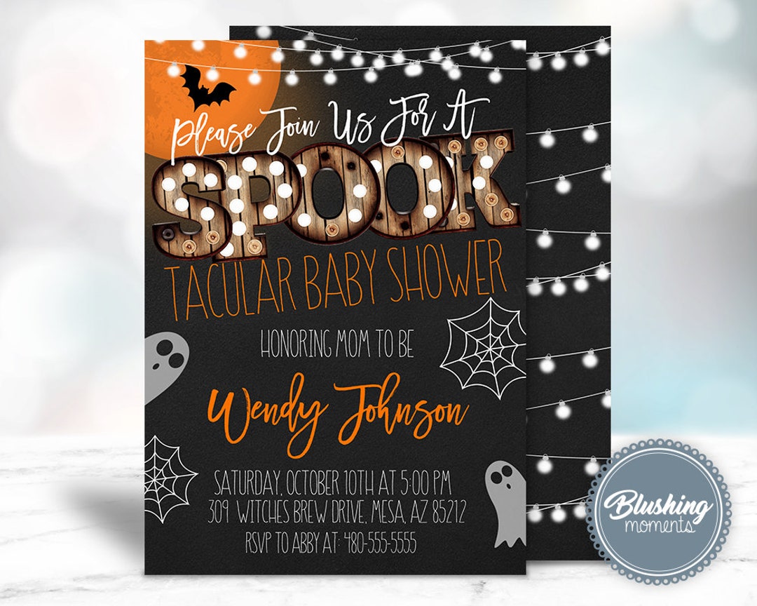 EDITABLE Halloween Baby Shower Invitation Fall Baby Shower Etsy