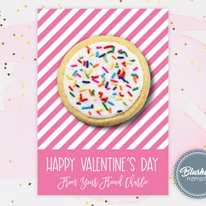 Cookie Card Valentine Template Printable DIY-editable Mini Cookie Karten-Valentinstag Cookie Tags-Klassenzimmer Schullehrer-Sofortiger Zugriff