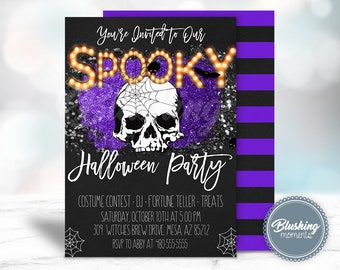 EDITABLE Halloween Invitation, Halloween Bash, Costume Party, Printable Halloween Invitation for Adults, Halloween Party, Instant Download