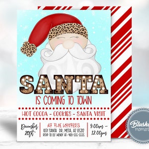 EDITABLE Christmas Party Invitation, Santa Invitation, Flannel and Frost Party, Christmas Pajama Party, Holiday Invites,Printable Invitation