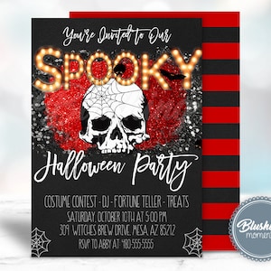 EDITABLE Halloween Invitation, Halloween Bash, Costume Party, Printable Halloween Invitation for Adults, Halloween Party, Instant Download