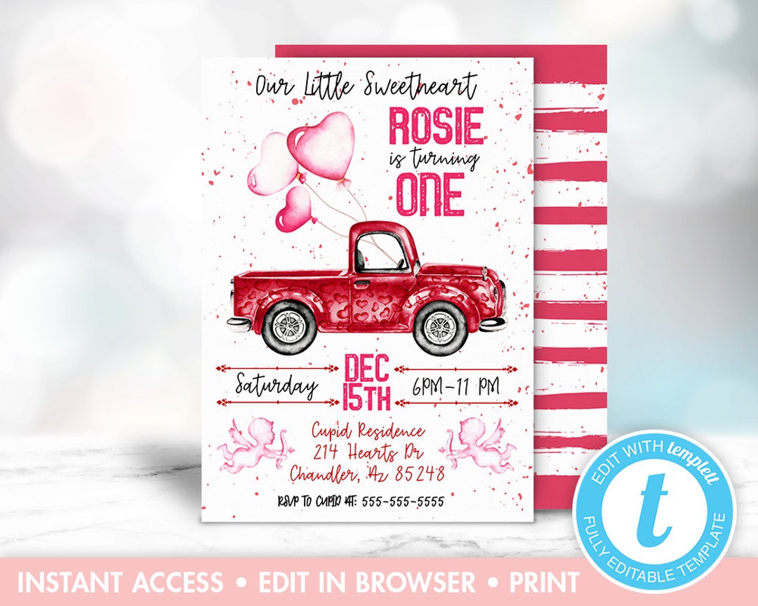 Printable Valentine Birthday Invitations