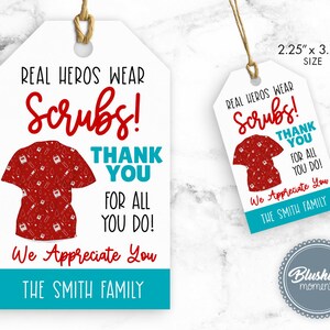 EDITABLE Nurse Appreciation Gift Tag, Thank You Frontline & Essential Workers, Nurse Favor Tags, Hospital Staff Gift, Doctor, Printable