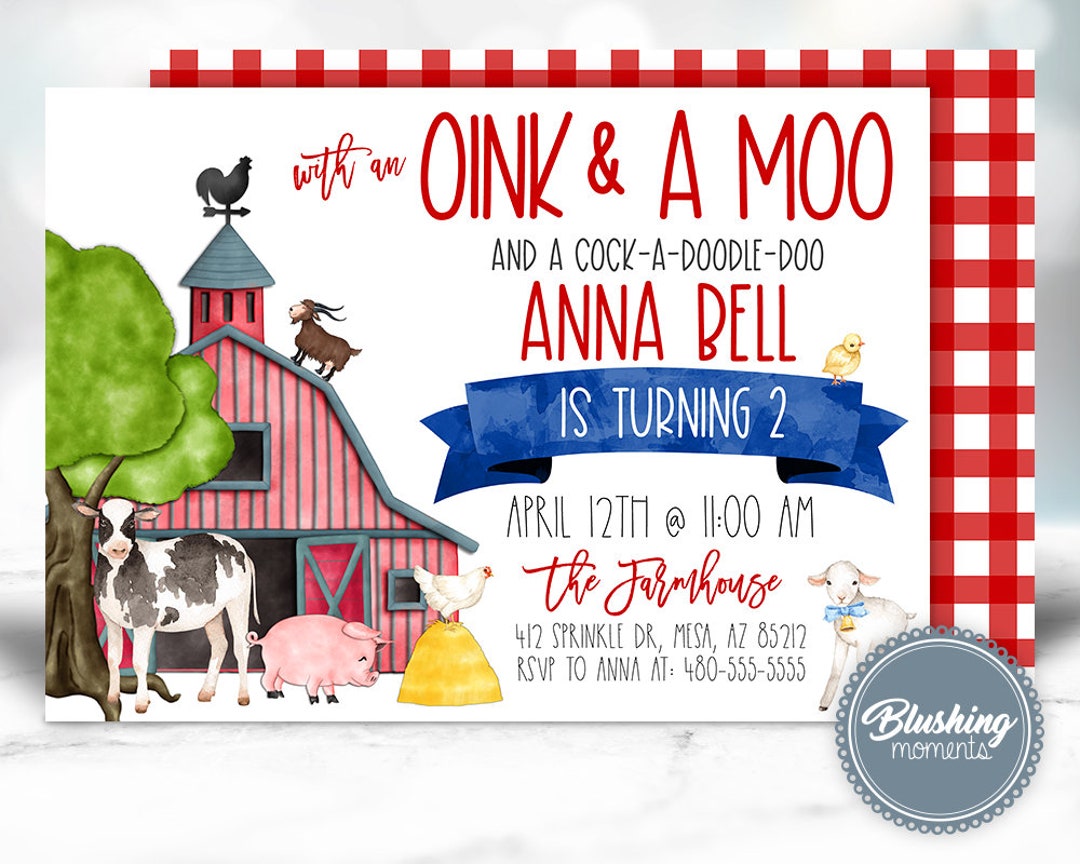 FARM ANIMAL INVITE Farm Girl Invitation Printable Template Invitations for Girl Girl Birthday ...