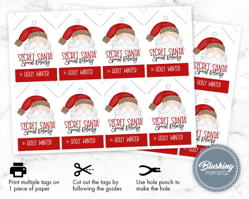 SECRET SANTA Tags-printable Christmas Secret Santa Claus - Etsy