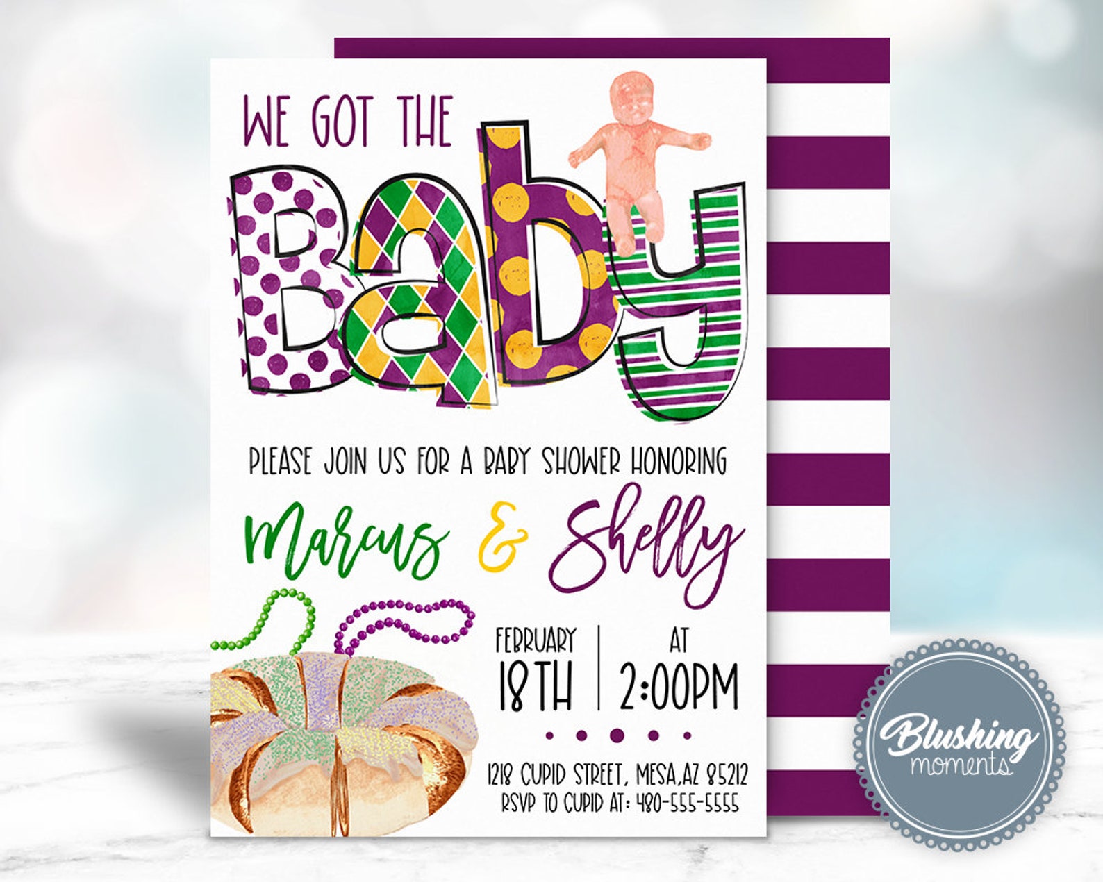 mardi gras baby shower food