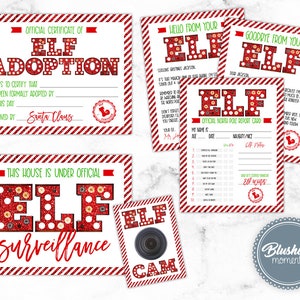 Conjunto de actividades ELF EDITABLE, Kits de elfos imprimibles, Carta de elfos, Adopción de elfos, Signo de vigilancia de elfos, Cámara de elfos, Tarjeta de informe de elfos, Descarga instantánea