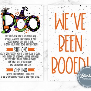 EDITABLE We&#39;ve Been Booed Sign, You&#39;ve Been Booed, Halloween Favor Tags, Neighbor Halloween Game, Instant Download, Printable Booed Sign