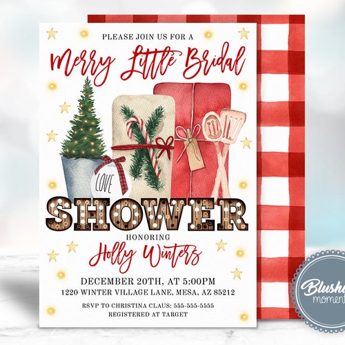 CHRISTMAS BRIDAL SHOWER Invitation-editable Printable | Etsy