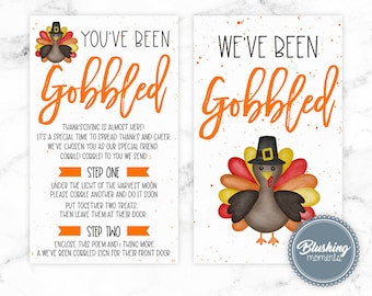 You've Been Gobbled, INSTANT EDITABLE DOWNLOAD, Thanksgiving Game ...