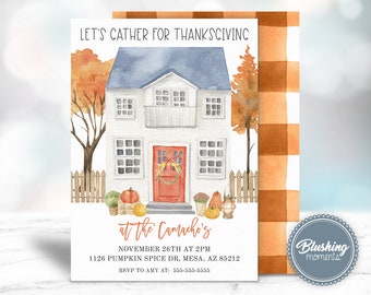 THANKSGIVING INVITATION-Friendsgiving Invite-Thankgiving Dinner-Editable & Printable Template-Instant Download Digital File-Blushing Moments