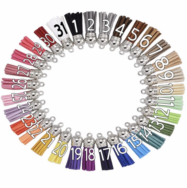 Confetti Keychain Monogram Keychain With Tassel Rainbow Etsy