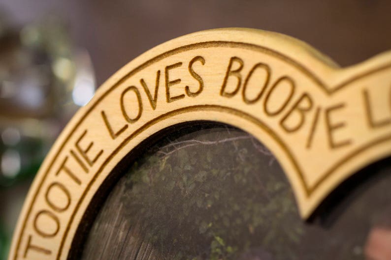 Custom Laser Engraved Wooden Heart Forever Frame