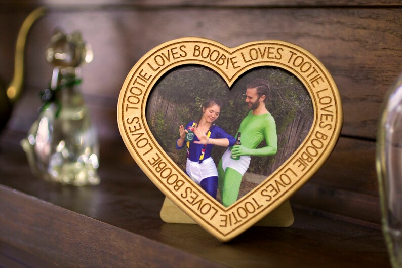 Custom Laser Engraved Wooden Heart Forever Frame