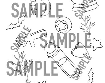 Kawaii colouring in page background