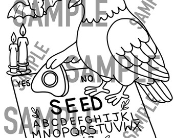Seedy seance - colouring - colouring Page - adult