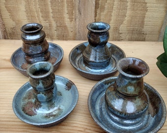 Ceramic glazed candlestick holder