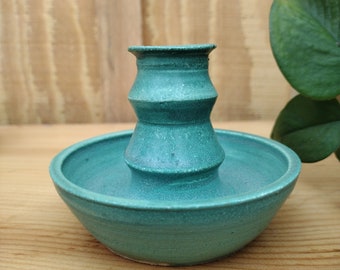 Ceramic Turquoise candlestick holder