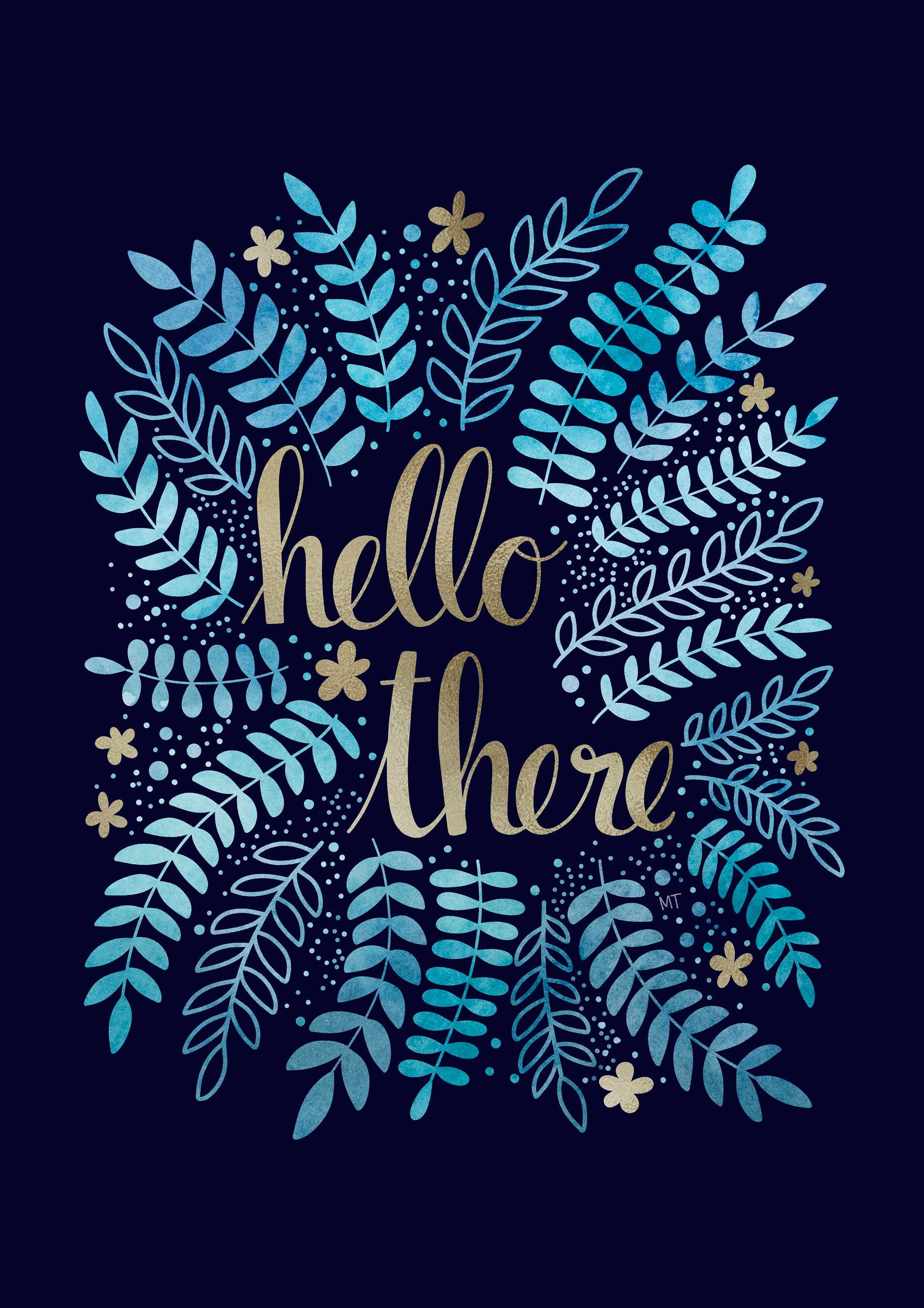 Hello There Art Print Dark Hello Wall Art Hello Art Print | Etsy