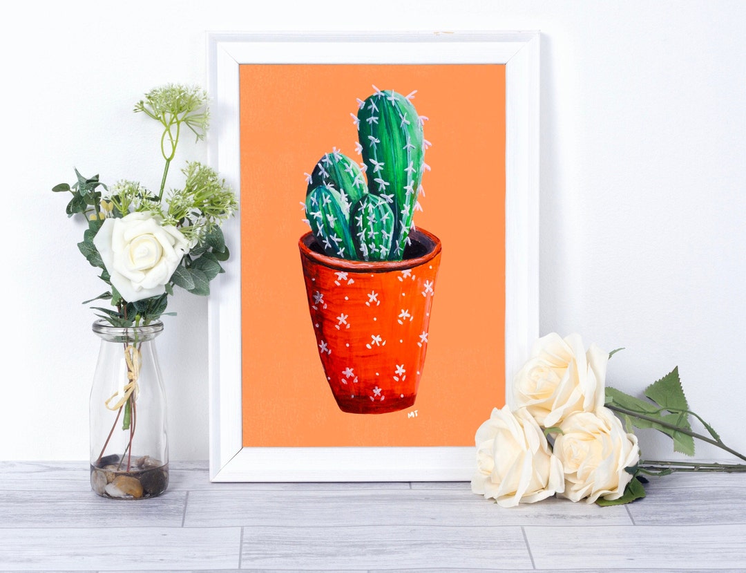 Cactus Art Print Cactus Wall Art Cactus Printable Art Home Etsy