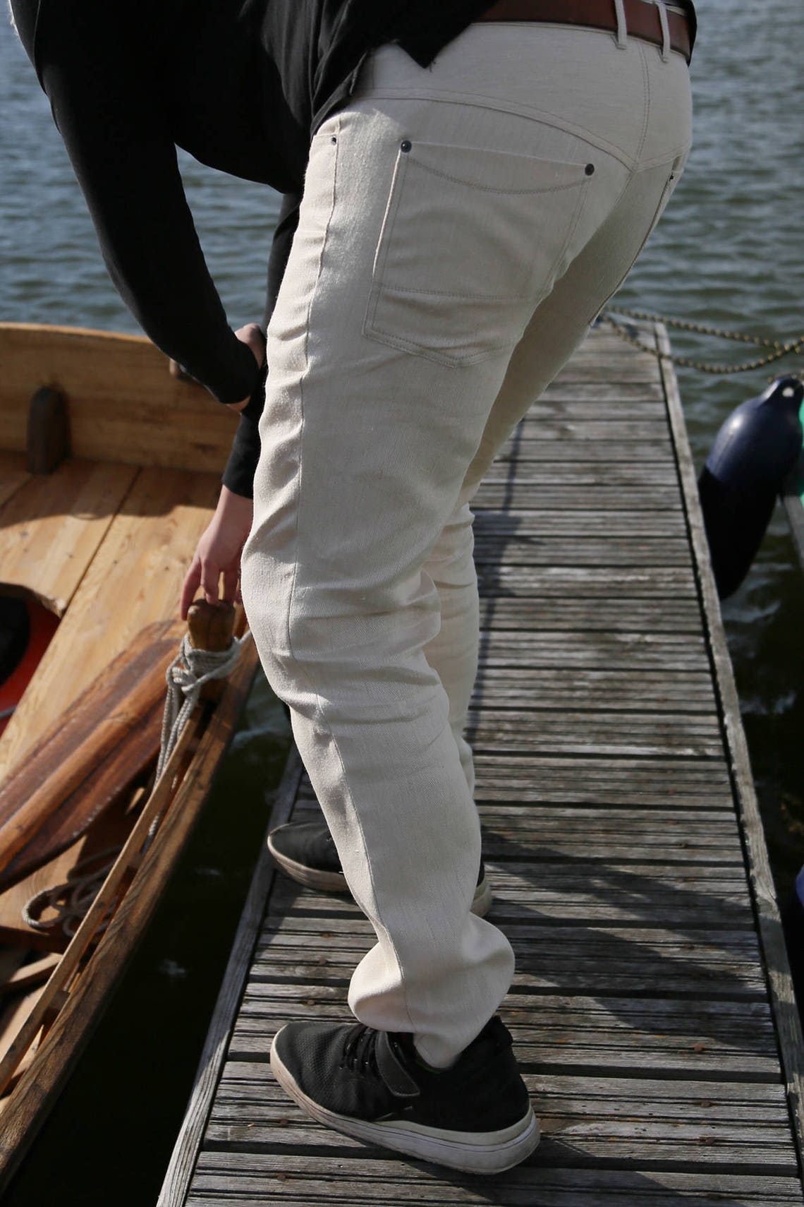 Pure Hemp Jeans for Men // 100 Hemp Trousers in Natural Color Etsy