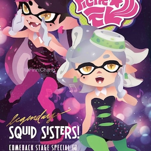 Squid Sisters Concert Poster Artist Print Illustration Splatoon