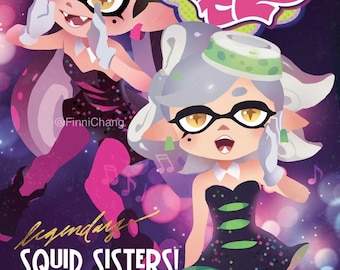 Squid Sisters Concert Poster Artist Print Illustration Splatoon