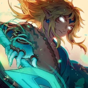 Fierce Deity Ancient Link poster artist print legend of zelda illustration fan art