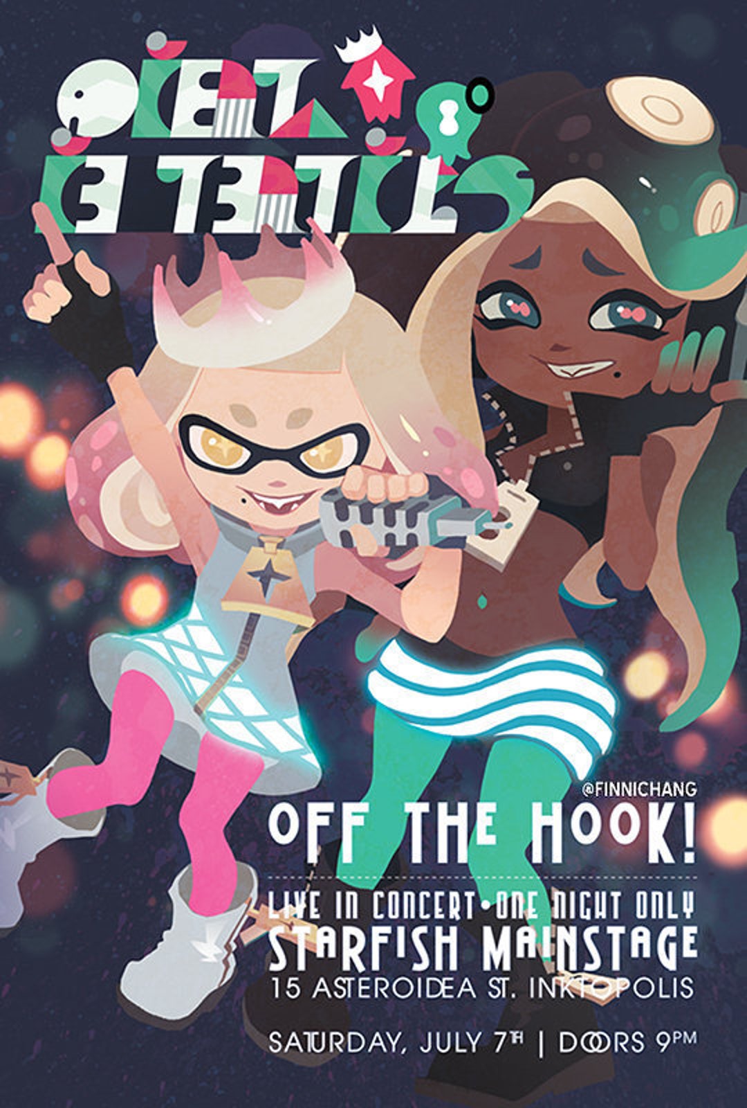 Off the Hook Concert Poster Splatoon 2 Artist Print Illustration 