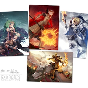 FE Three Houses poster set miniprint postcard bundle