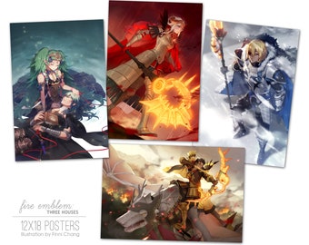 FE Three Houses poster set miniprint postcard bundle