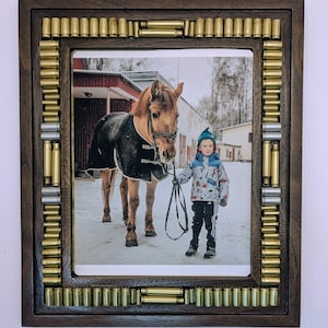 Bullet Casings Picture Frame/Rugged Look/Trophy Frame/Great for Cabin, Den, Man Cave/Western Decor