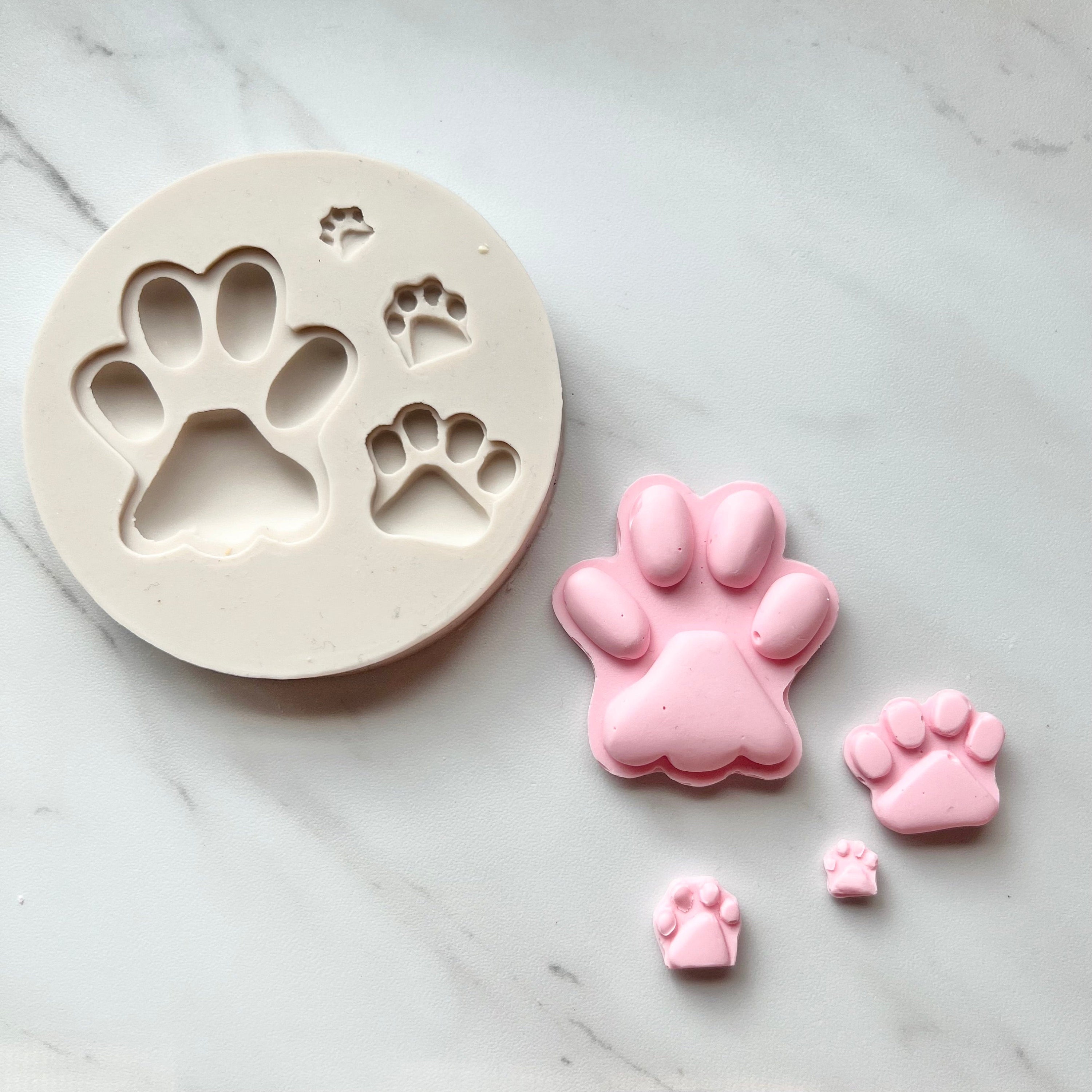 2 Pack Value Silicone Molds Mini Pet Paw Print Animal Paw Print for  Homemade Dog Treats, Baking Chocolate Candy, Oven Microwave Freezer Safe  (Mini Paw