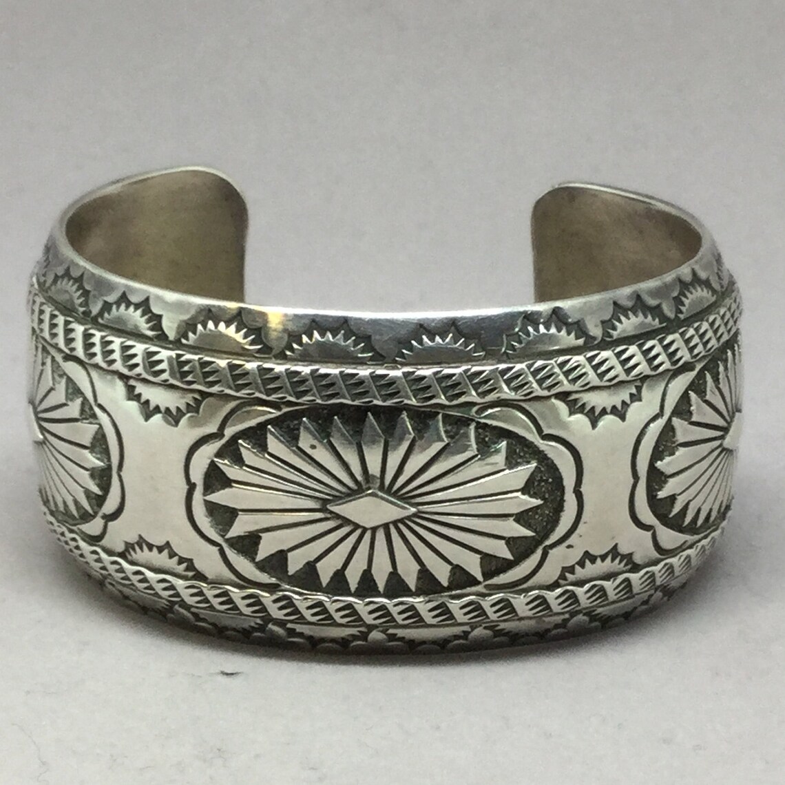 Vintage Navaho Wide Sterling Hand Made Cuff Bracelet Signed R. Etsy