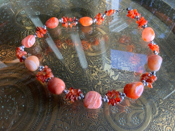 Semiprecious Stone Necklace Etsy Canada