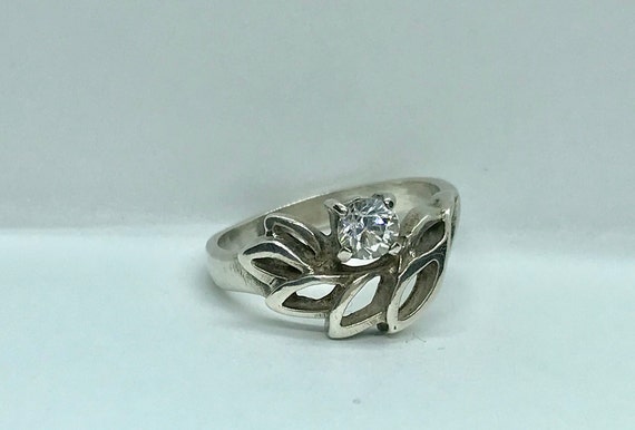 Soviet vintage silver ring with cubic zirconia - image 3