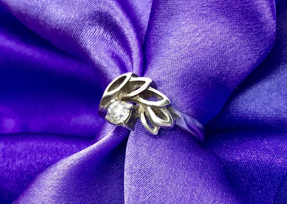 Soviet vintage silver ring with cubic zirconia - image 8
