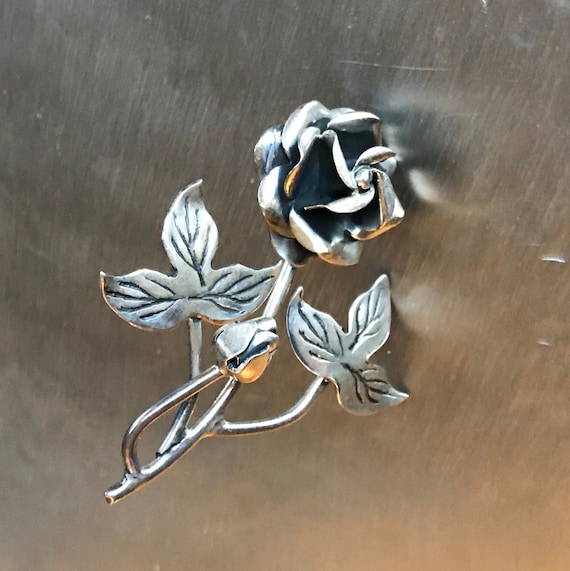 Sterling Silver Rose Brooch Etsy Australia