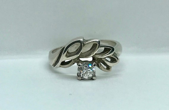 Soviet vintage silver ring with cubic zirconia - image 1